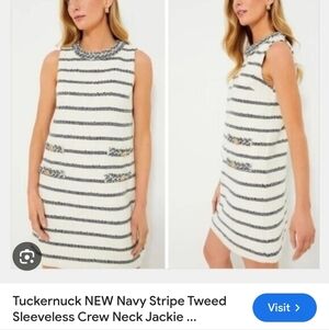 Tuckernuck Sleeveless Tweed Striped Jackie Dress In Small